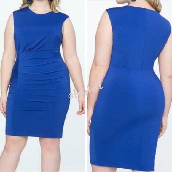 Eloquii Dresses & Skirts - NEW Eloquii royal blue sleeveless ruched bodycon dress, size 22